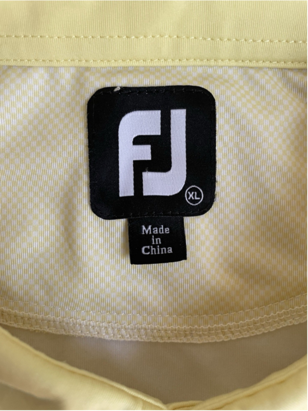 FootJoy Golf Performance Polo Shirt Mens XL Lemon Micro Pattern - Picture 6 of 10
